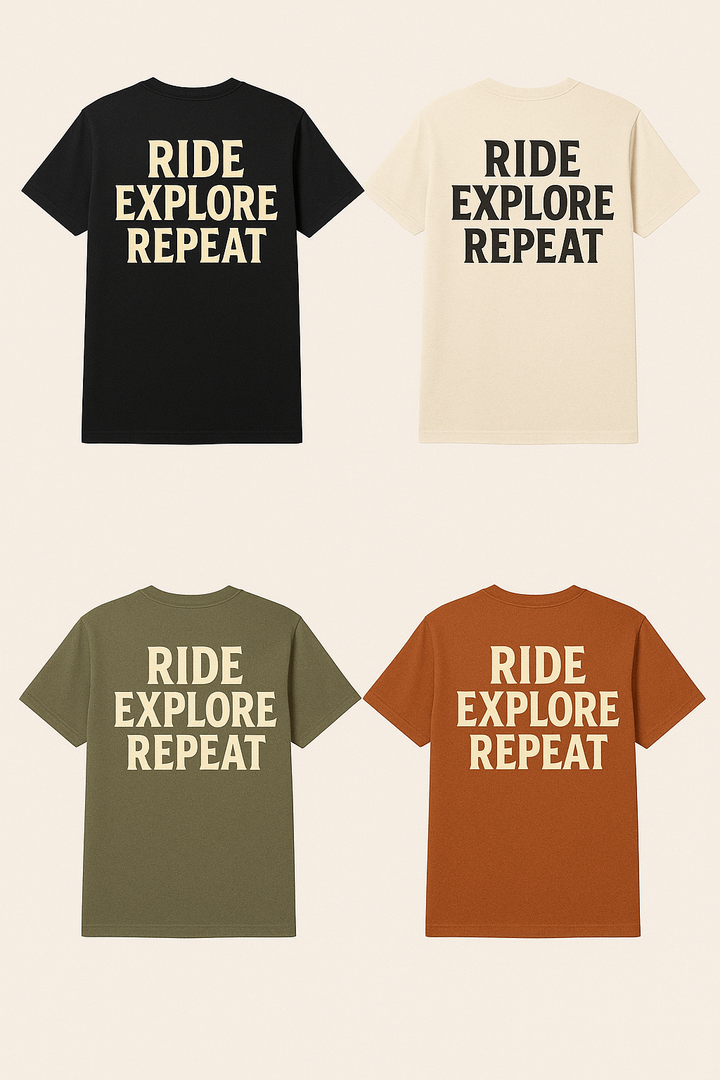 T-shirt « Ride Explore Repeat »